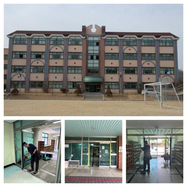 Read more about the article 통일,송우 초등학교 출입문 비산방지필름